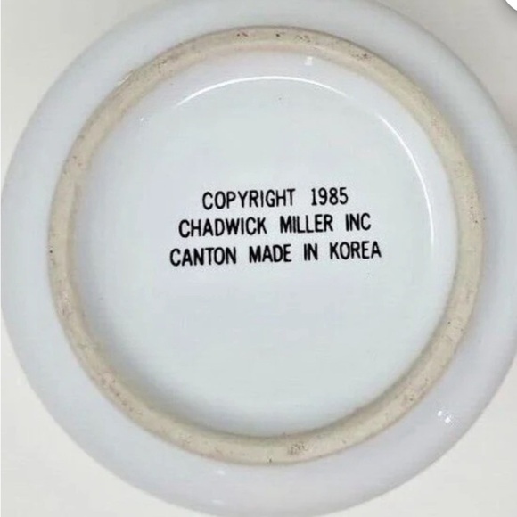 1985 chadwick miller spring theme pink bowtie cat coffee mug w2 - Picture 2 of 4